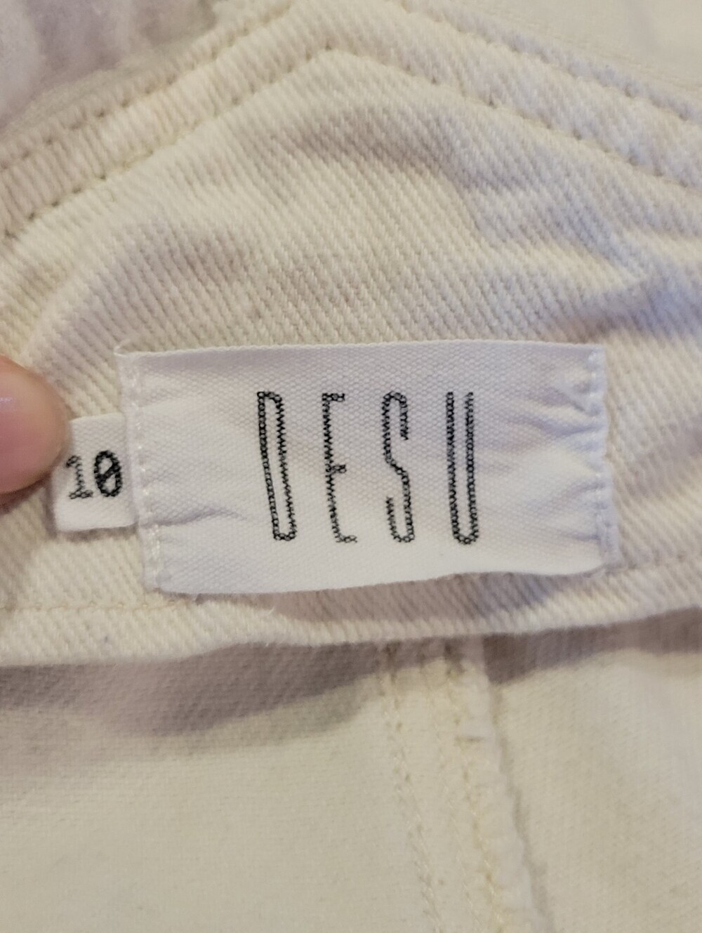DESU Off White Distressed Denim Overalls - Picture 5 of 7